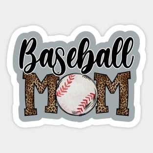 Baseball mom leopard text Sticker